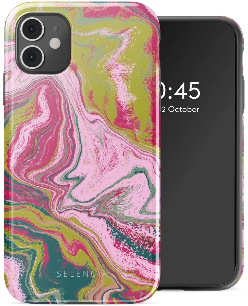 Selencia Hoesje iPhone 11 Marble Pink
