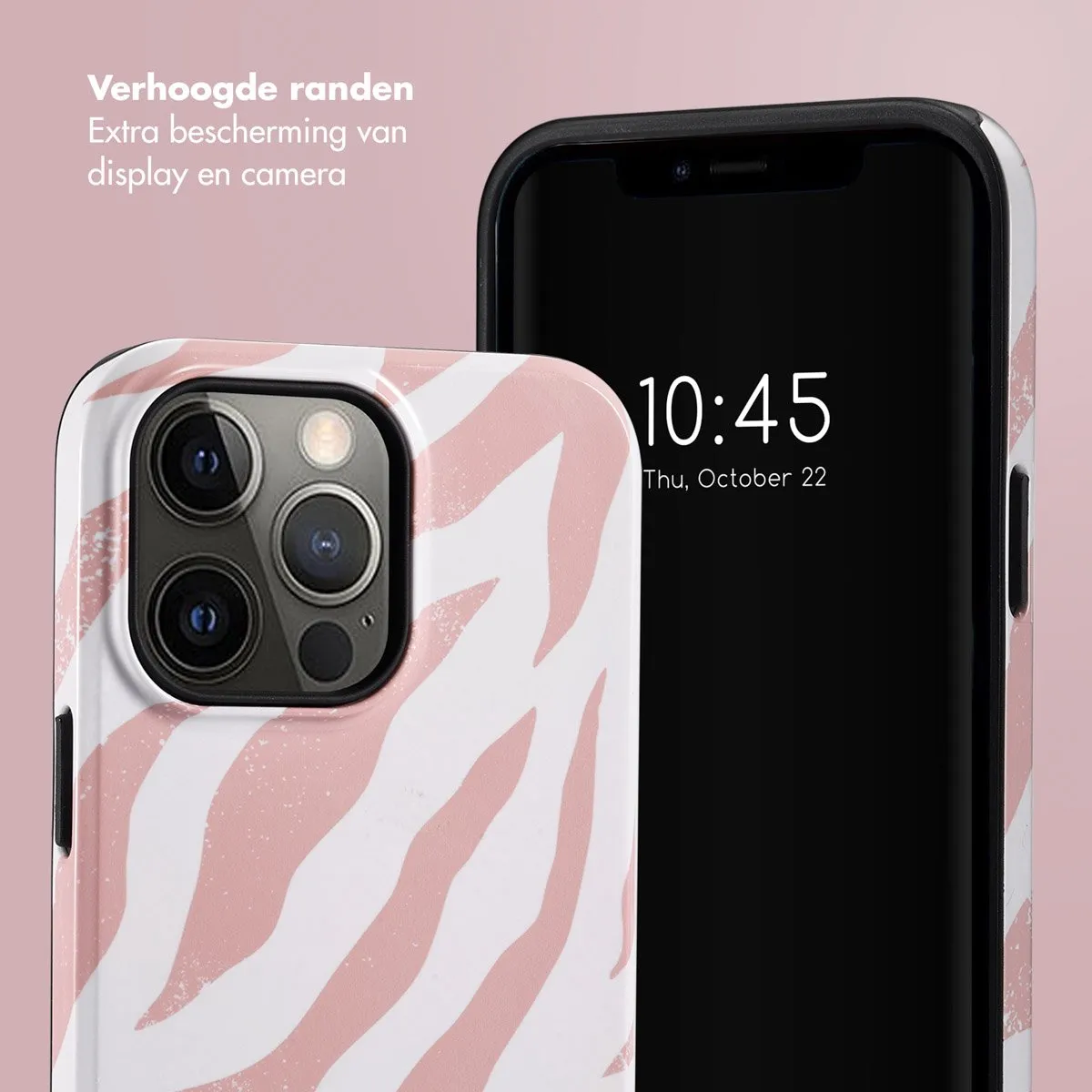Selencia Hoesje iPhone 14 Pro Max Colorful Zebra Old Pink