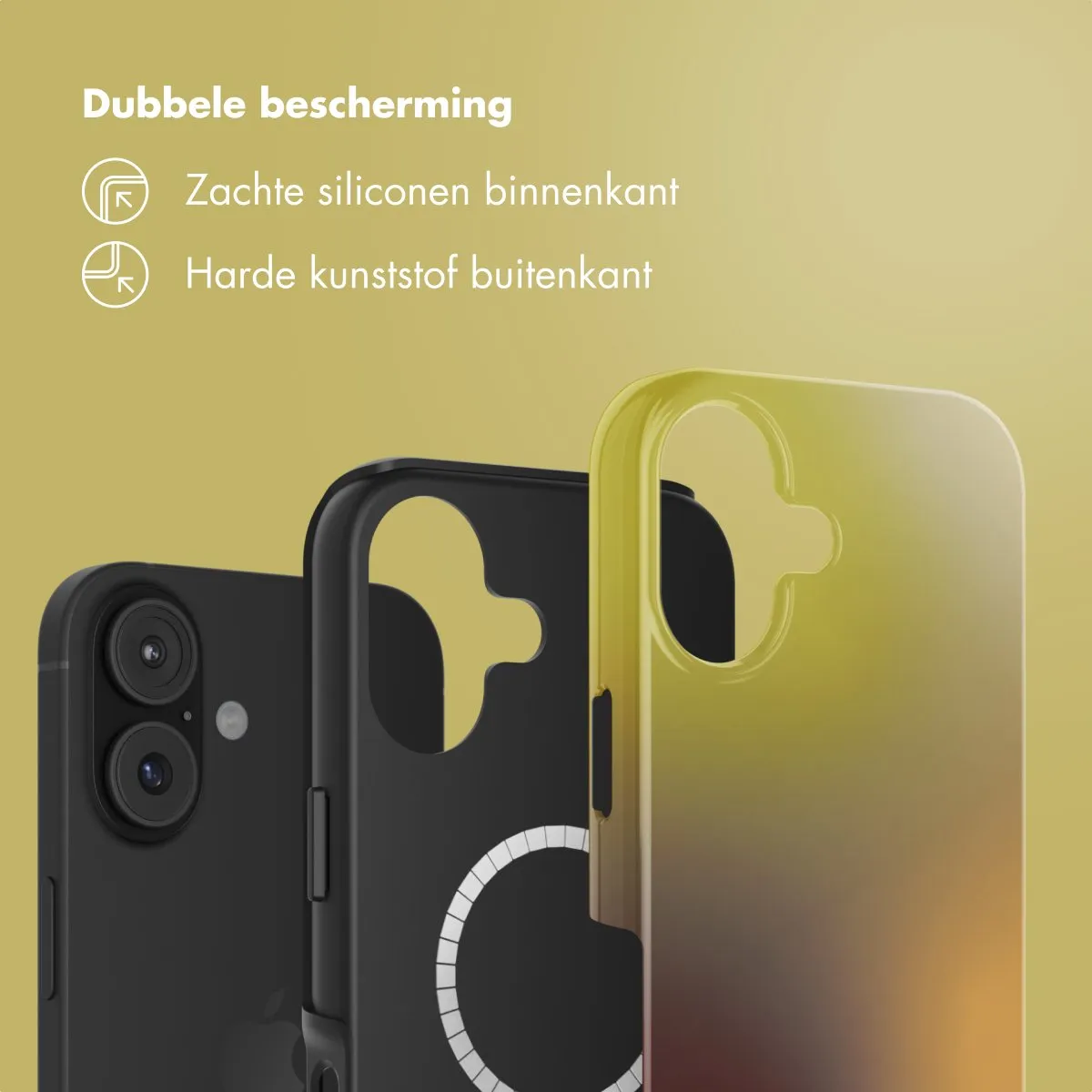 Selencia iPhone 17 MagSafe Hoesje - Gradient Olive Dust