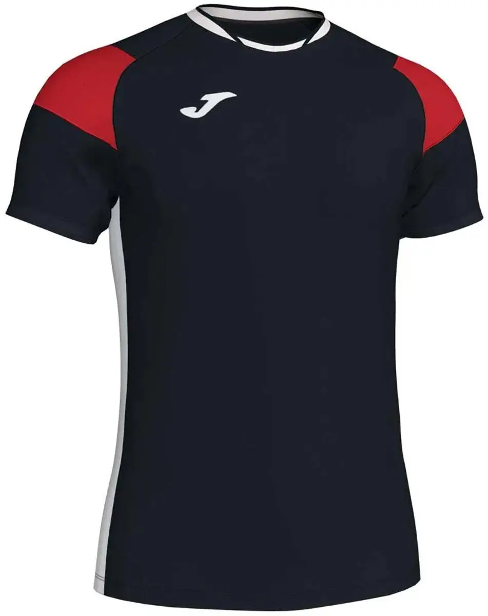 Joma Crew III T-Shirt Kinderen - Zwart / Wit / Rood | Maat: 152