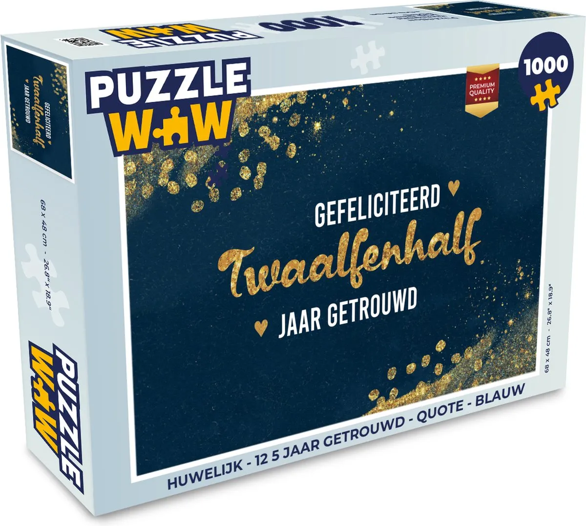 PuzzleWow Gefeliciteerd Twaalfeneenhalf Jaar Getrouwd Legpuzzel 1000 Stuks - Multicolor