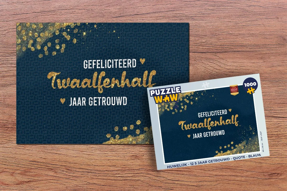 PuzzleWow Gefeliciteerd Twaalfeneenhalf Jaar Getrouwd Legpuzzel 1000 Stuks - Multicolor