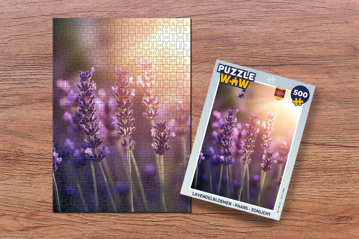 PuzzleWow Lavendelbloemen Legpuzzel 500 Stuks - Paars