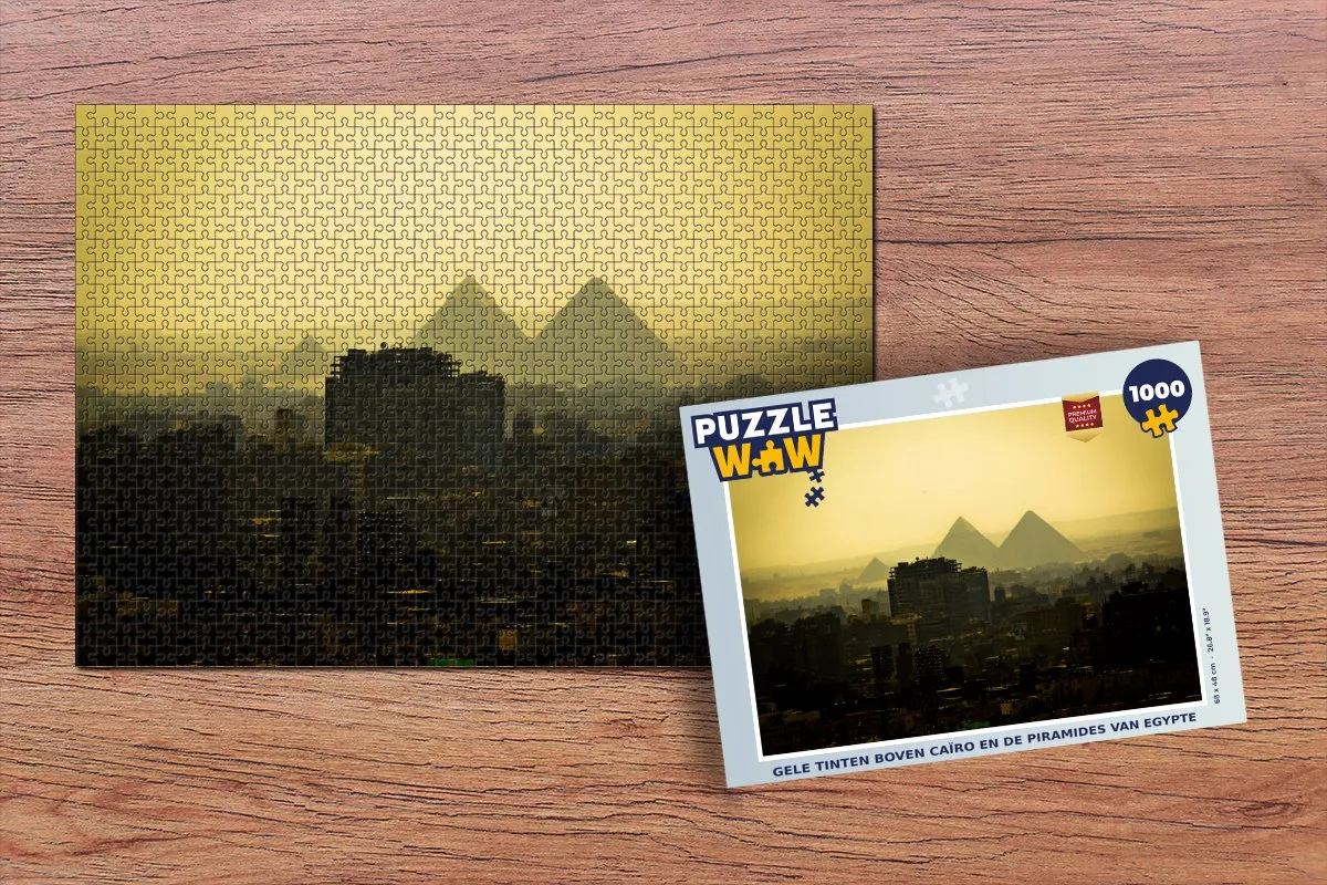 PuzzleWow Legpuzzel Caïro & Piramides 1000 Stuks - Multicolor
