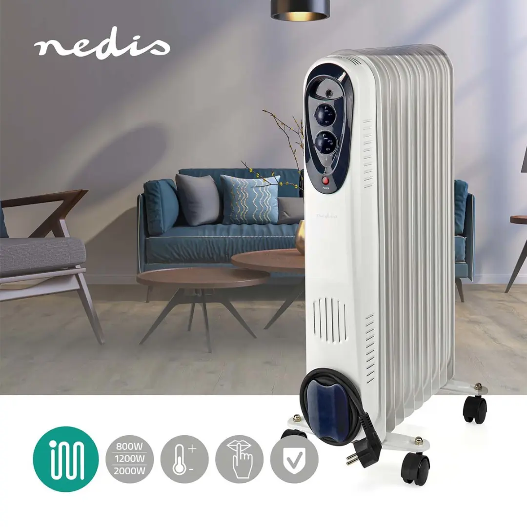 Nedis HTOI30WT9 Olieradiator 2000W - Wit