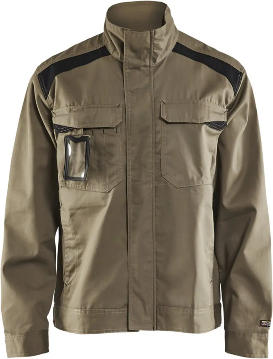 Blåkläder 4054-1800 Industriejack Ongevoerd Khaki/Zwart maat S