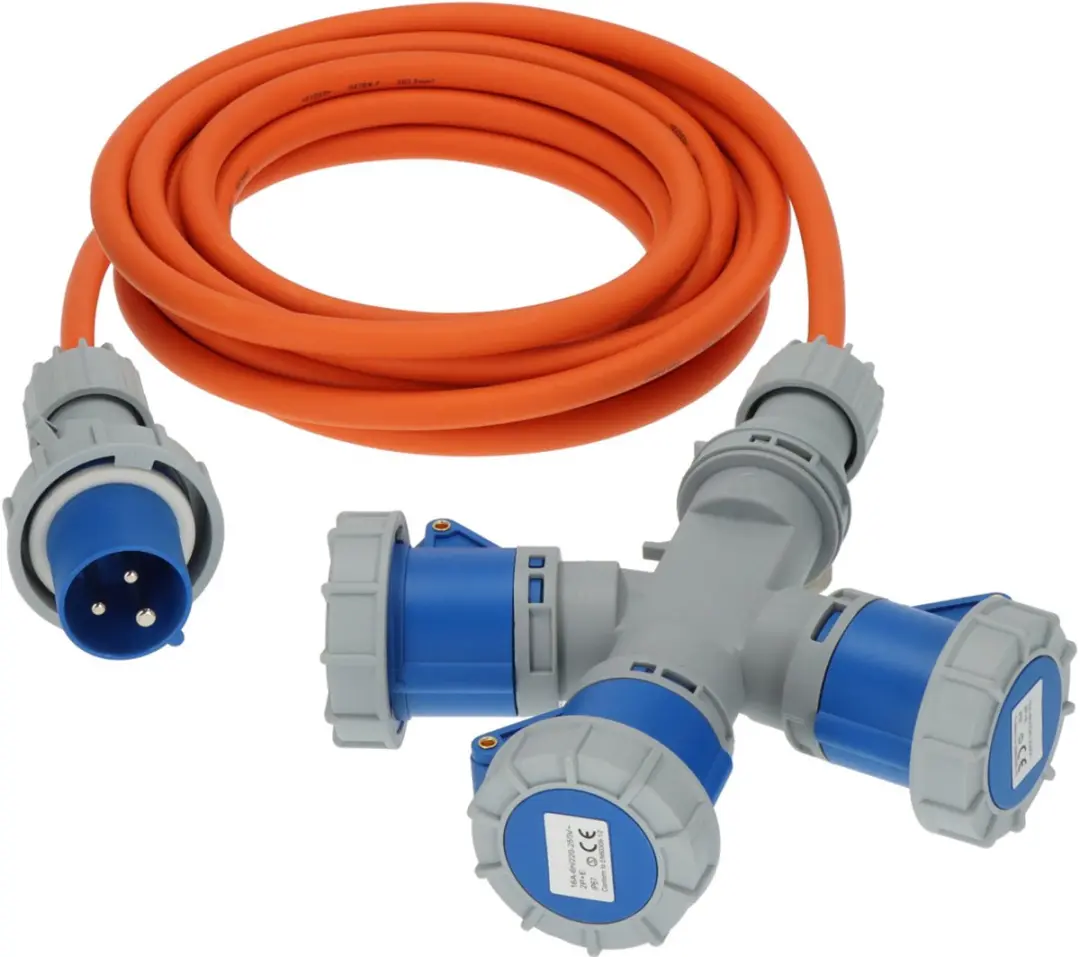 Brennenstuhl Stroom Camping-CEE-verlengkabel 2m 3G 2,5mm² - Grijs/Blauw/Geel - afbeelding 4 van 6