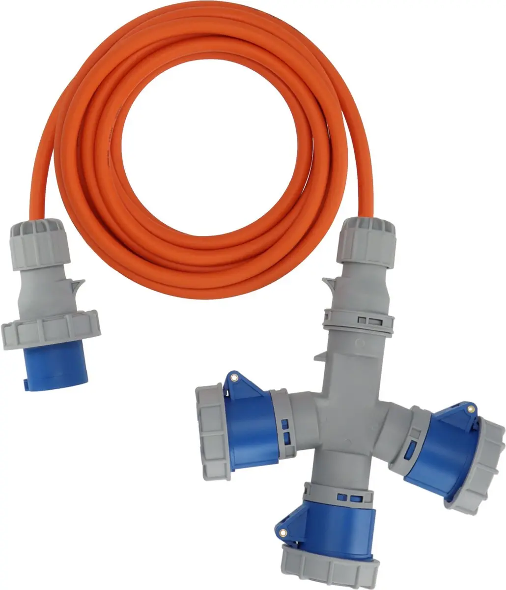 Brennenstuhl 1167670205 Stroom Camping-CEE-verlengkabel Grijs, Blauw, Oranje 2 m