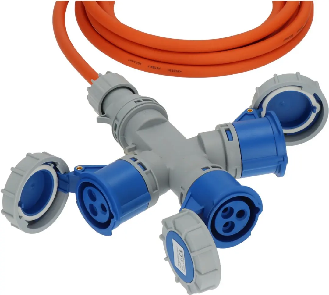 Brennenstuhl Stroom Camping-CEE-verlengkabel 2m 3G 2,5mm² - Grijs/Blauw/Geel - afbeelding 3 van 6