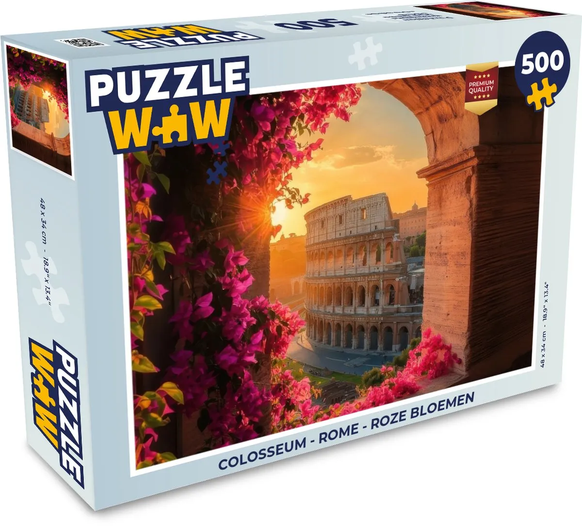 PuzzleWow Colosseum Roze Bloemen Legpuzzel 500 Stuks