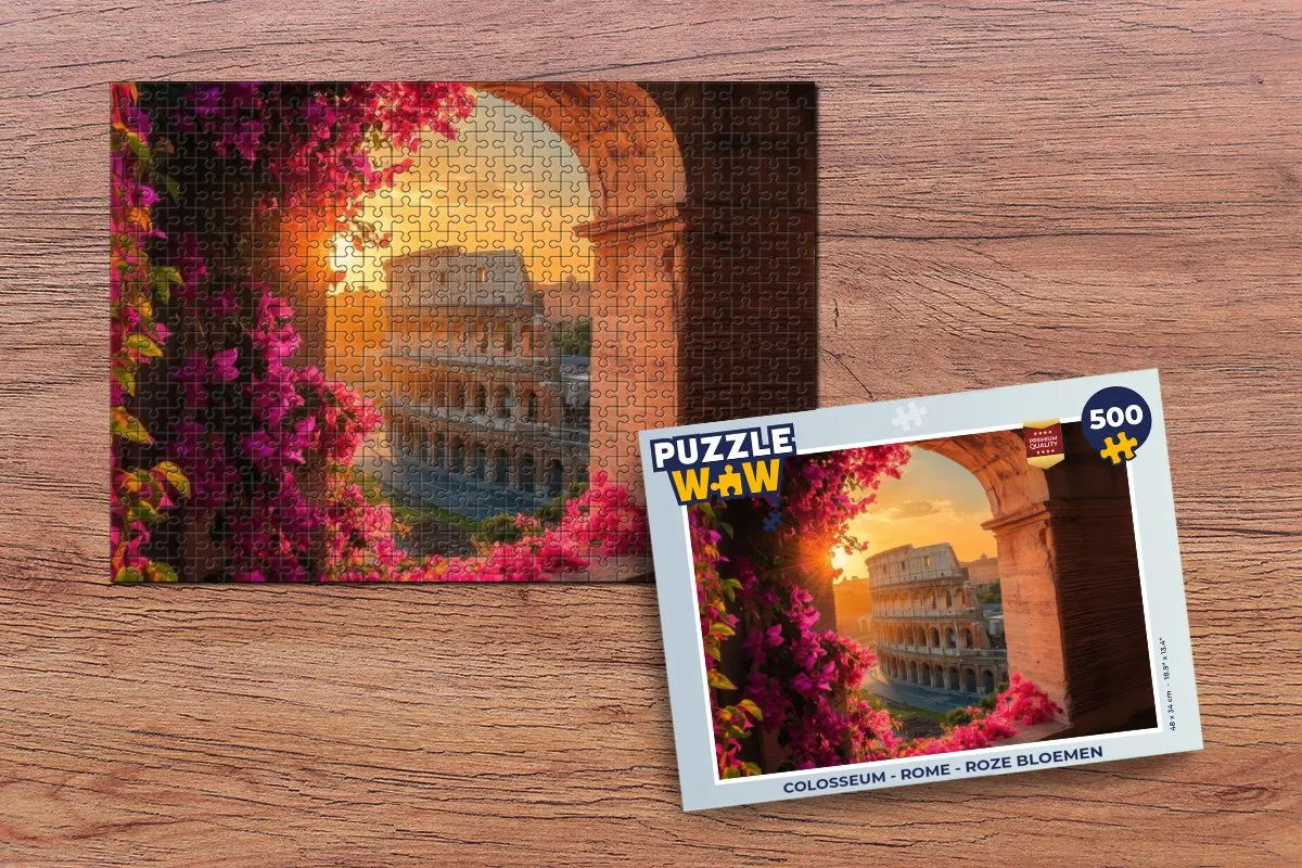 PuzzleWow Colosseum Roze Bloemen Legpuzzel 500 Stuks - MPN 8721173243699