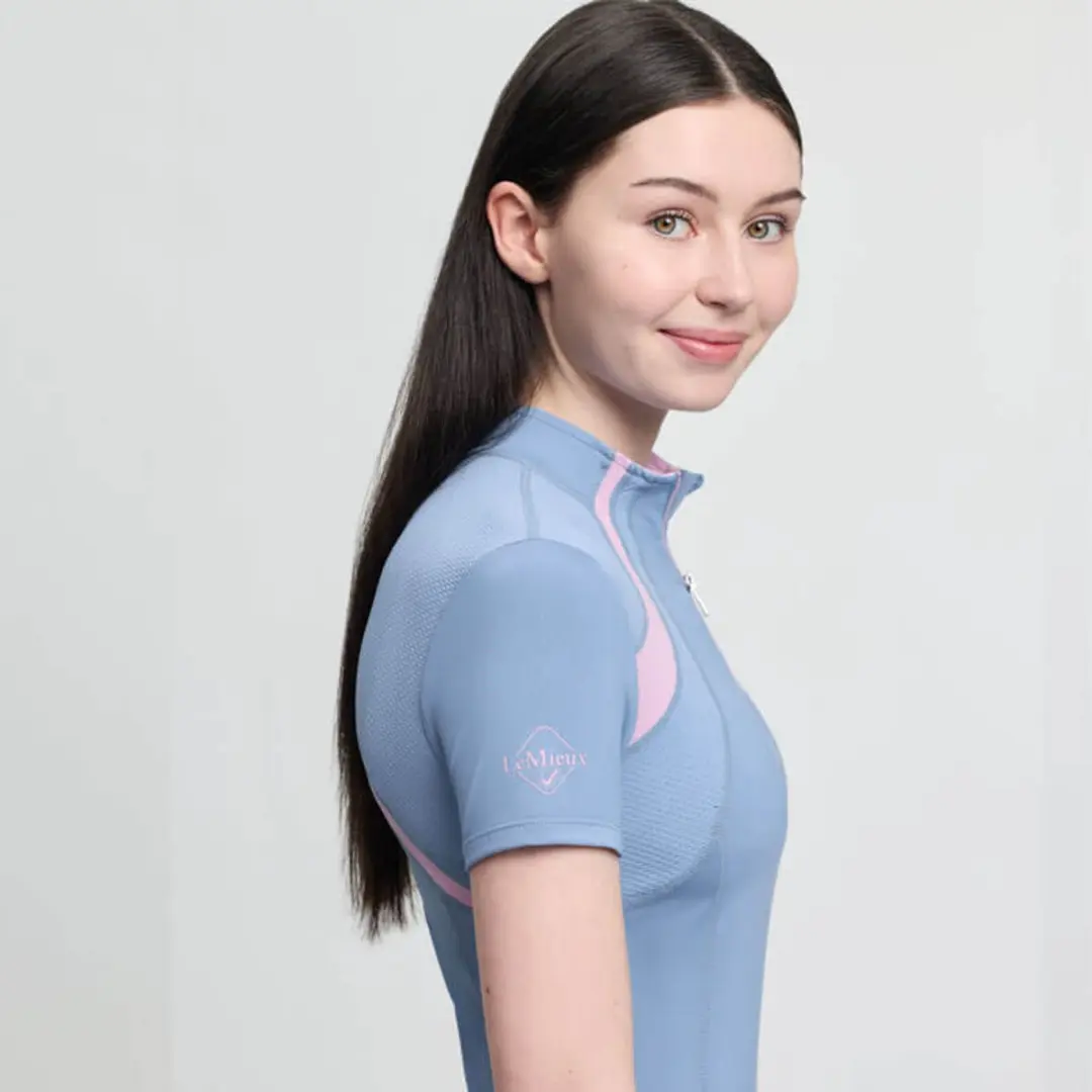 Lemieux Young Rider Mia Mesh Trainingsshirt - 146 Lichtblauw - afbeelding 2 van 6