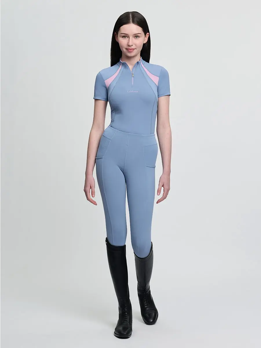 Lemieux Young Rider Mia Mesh Trainingsshirt - 146 Lichtblauw - afbeelding 4 van 6