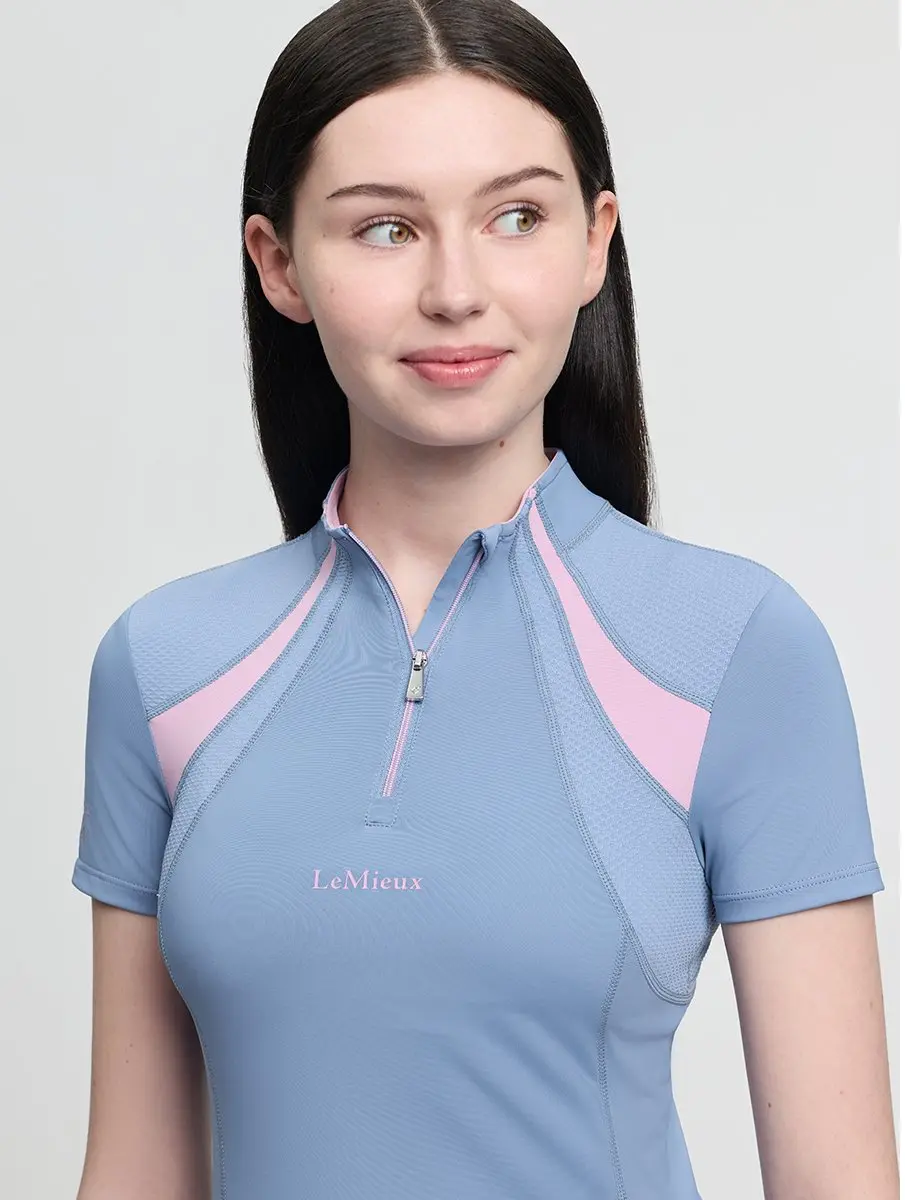 Lemieux Young Rider Mia Mesh Trainingsshirt - 146 Lichtblauw - afbeelding 6 van 6