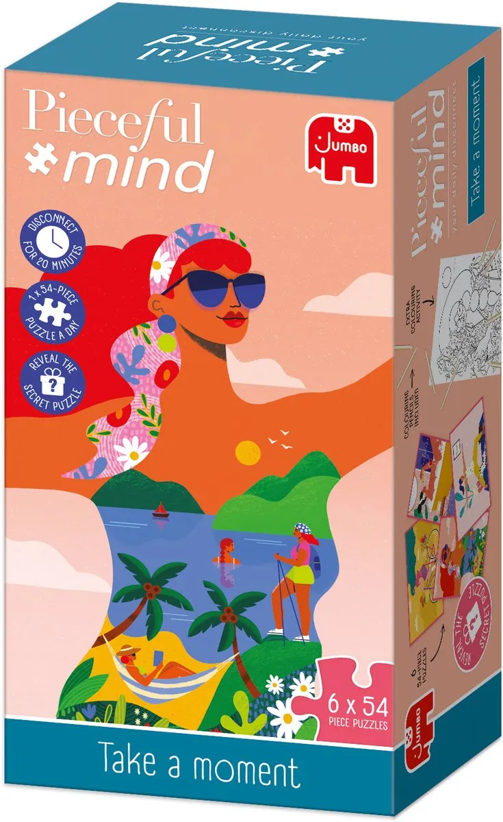 Jumbo Legpuzzel Pieceful Mind 6x54 Stuks - Multicolor