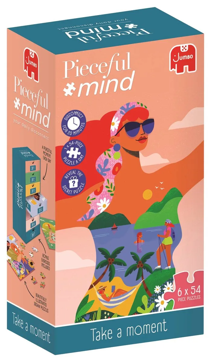 Jumbo Legpuzzel Pieceful Mind 6x54 Stuks - Multicolor