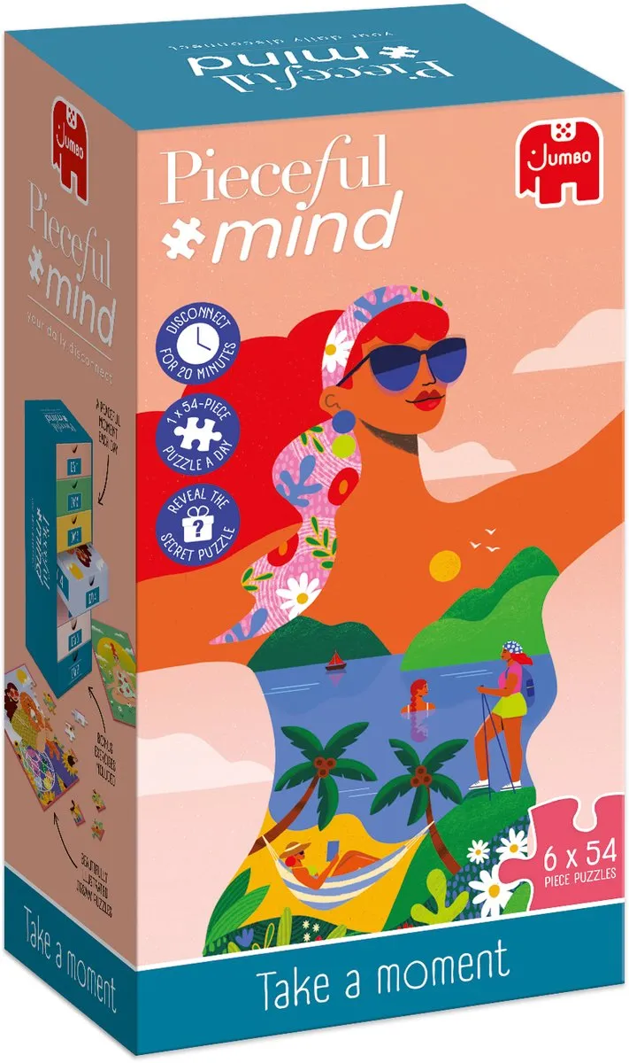Jumbo Legpuzzel Pieceful Mind 6x54 Stuks - Multicolor