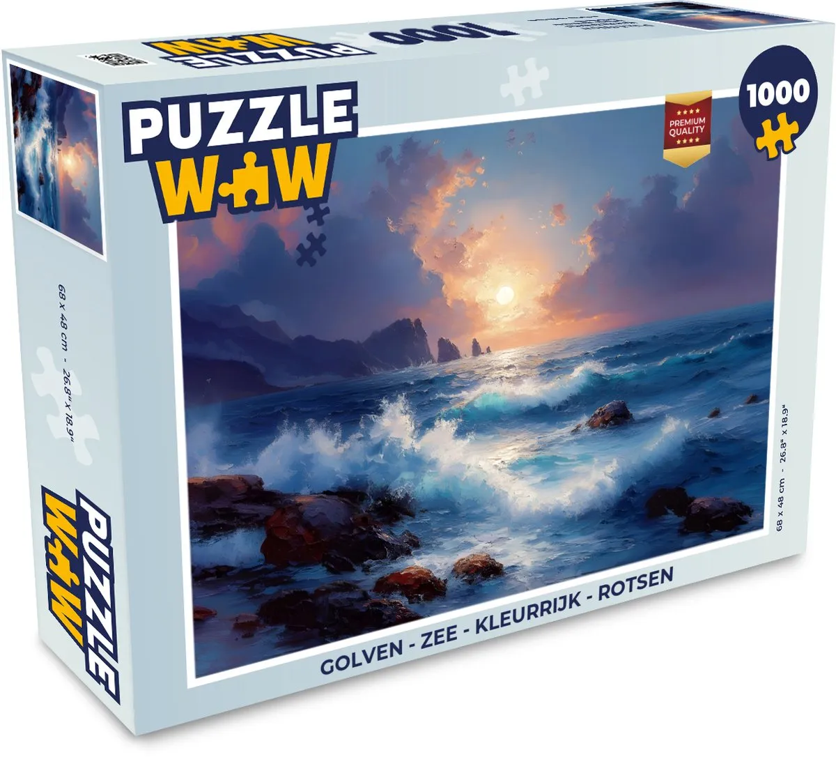 PuzzleWow Golven - Zee Legpuzzel 1000 Stuks - Multicolor