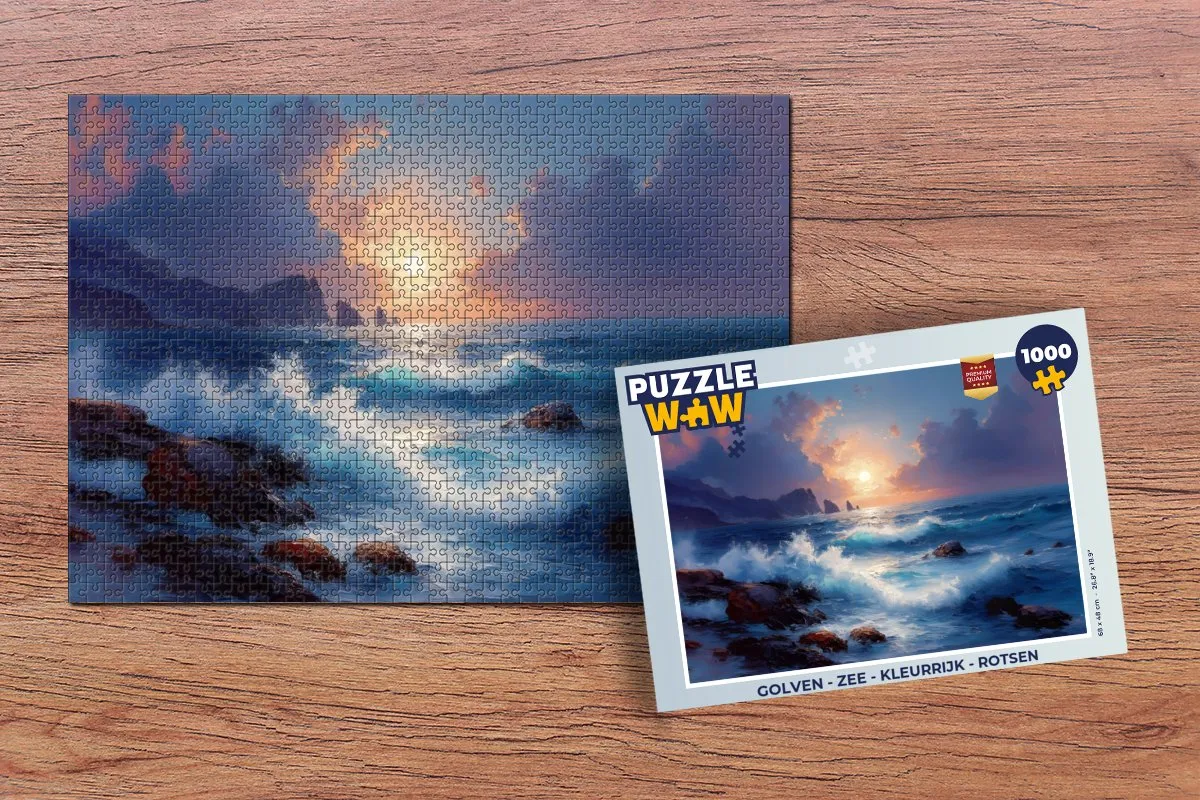 PuzzleWow Golven - Zee Legpuzzel 1000 Stuks - Multicolor