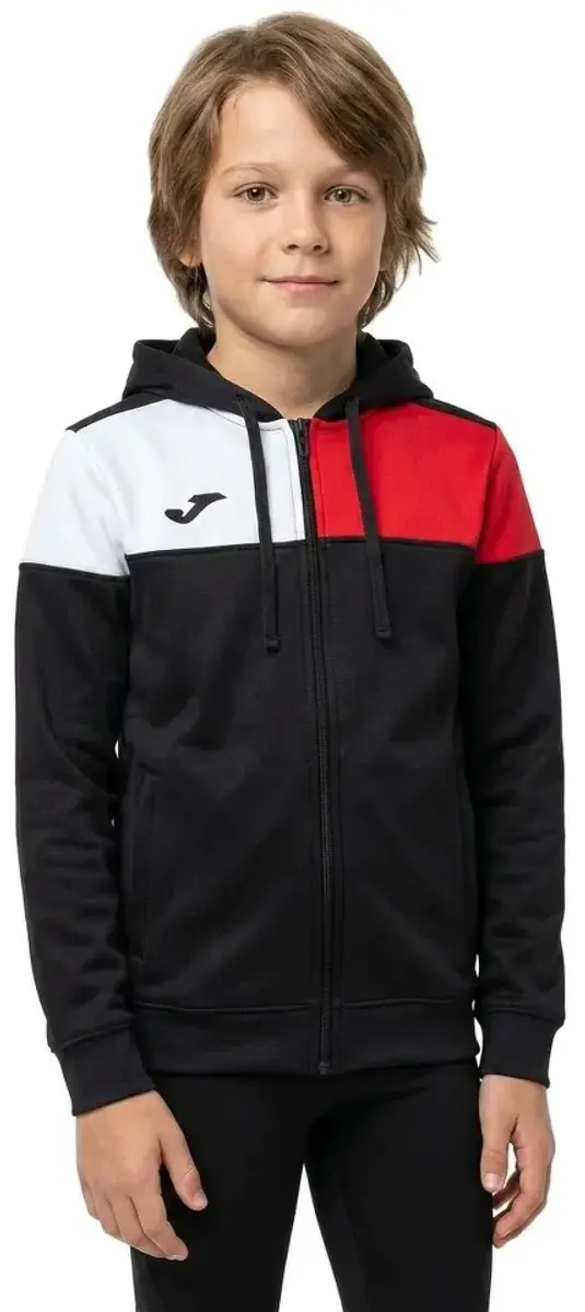 Joma Crew V Sweatshirt Met Rits Zwart 9-10 Years Jongen