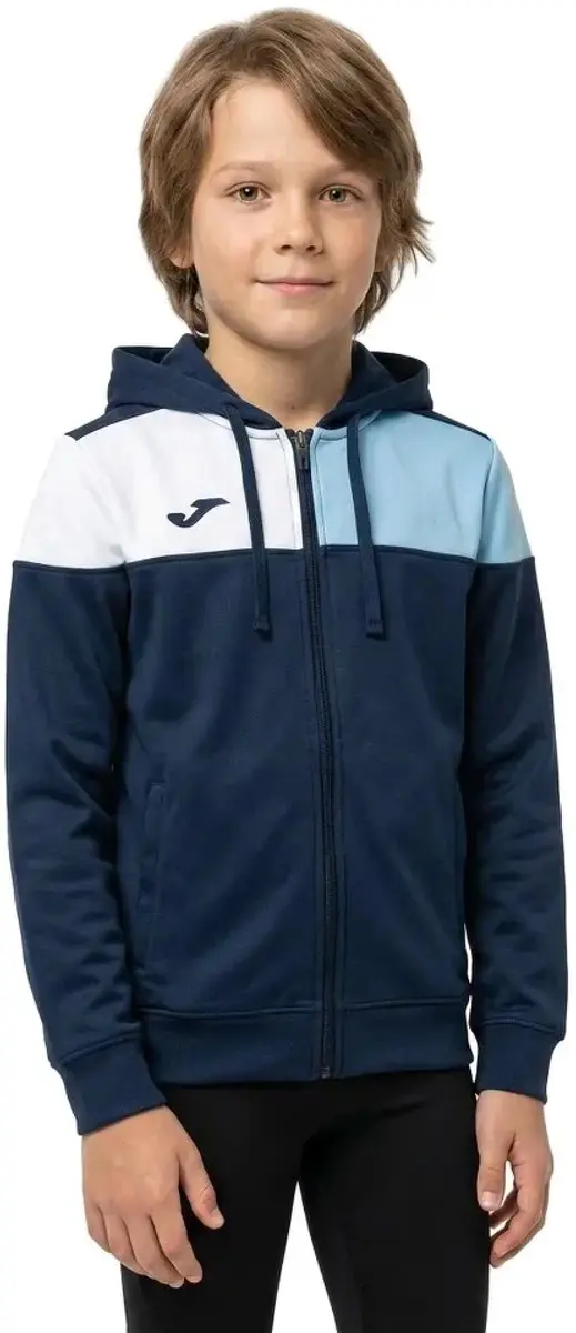 Joma Crew V Sweatshirt Met Rits Blauw 5-6 Years Jongen