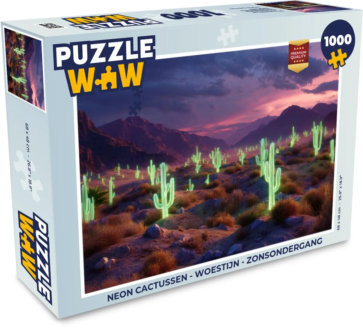 PuzzleWow Neon Cactussen Legpuzzel 1000 Stuks