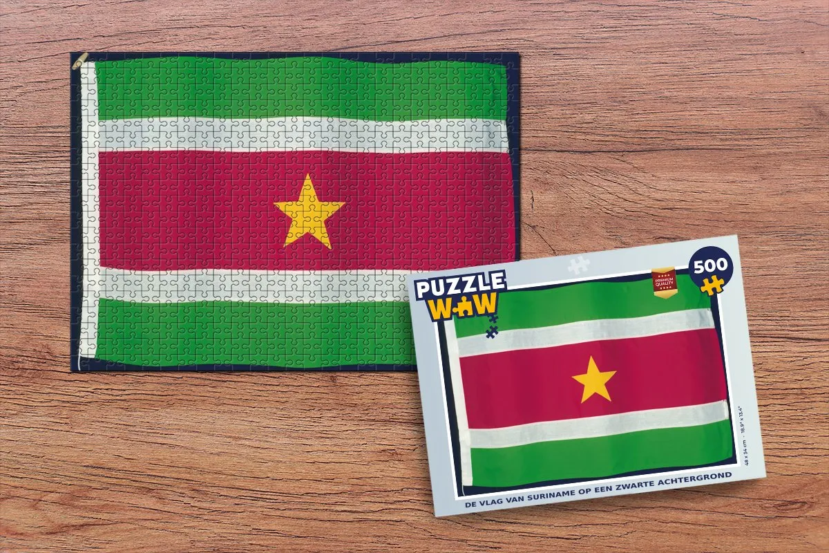 PuzzleWow Legpuzzel De vlag van Suriname 500 Stuks