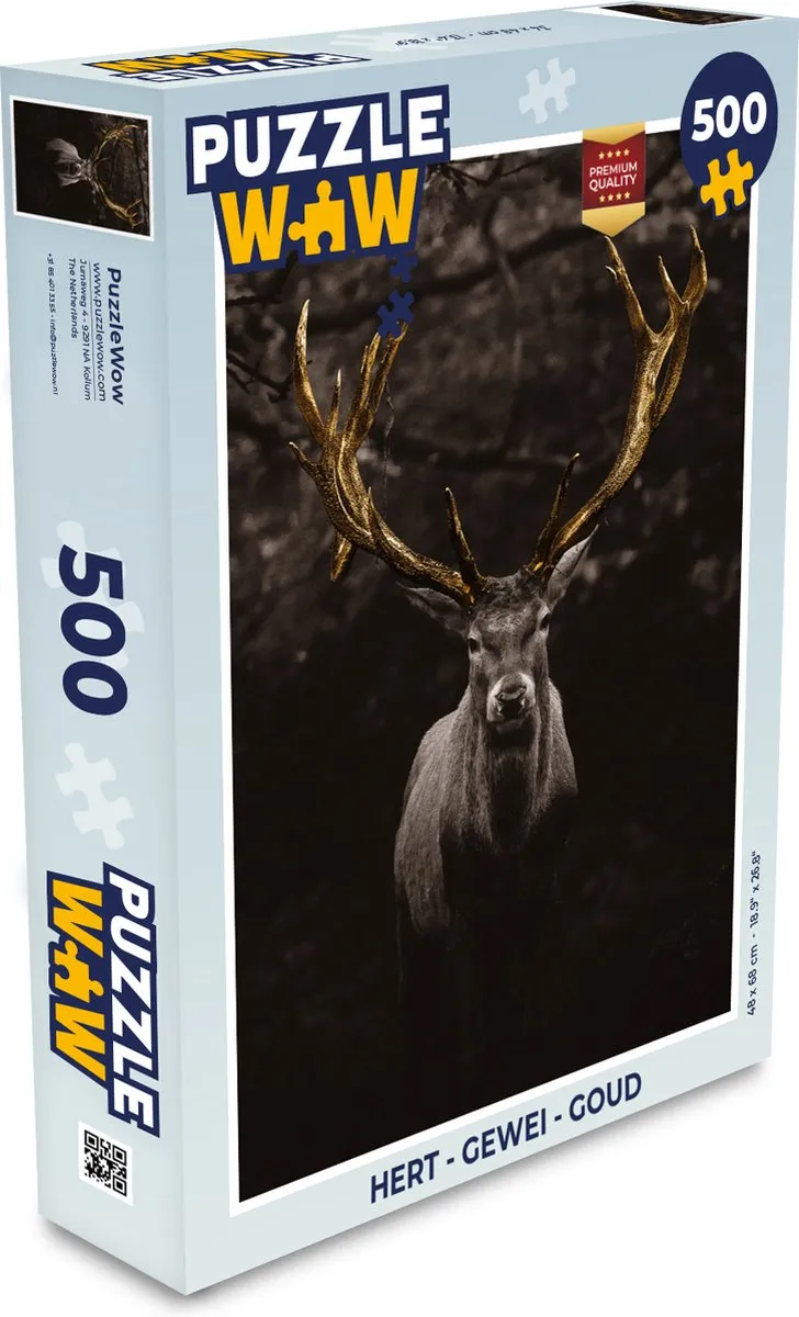 PuzzleWow Hert Gewei Legpuzzel 500 Stuks - Multicolor