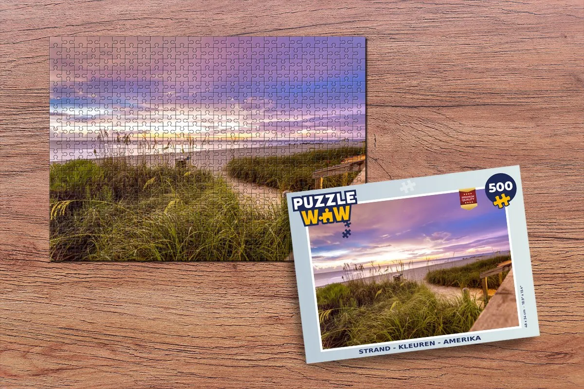 PuzzleWow Strand Amerika Legpuzzel 500 Stuks - Multicolor