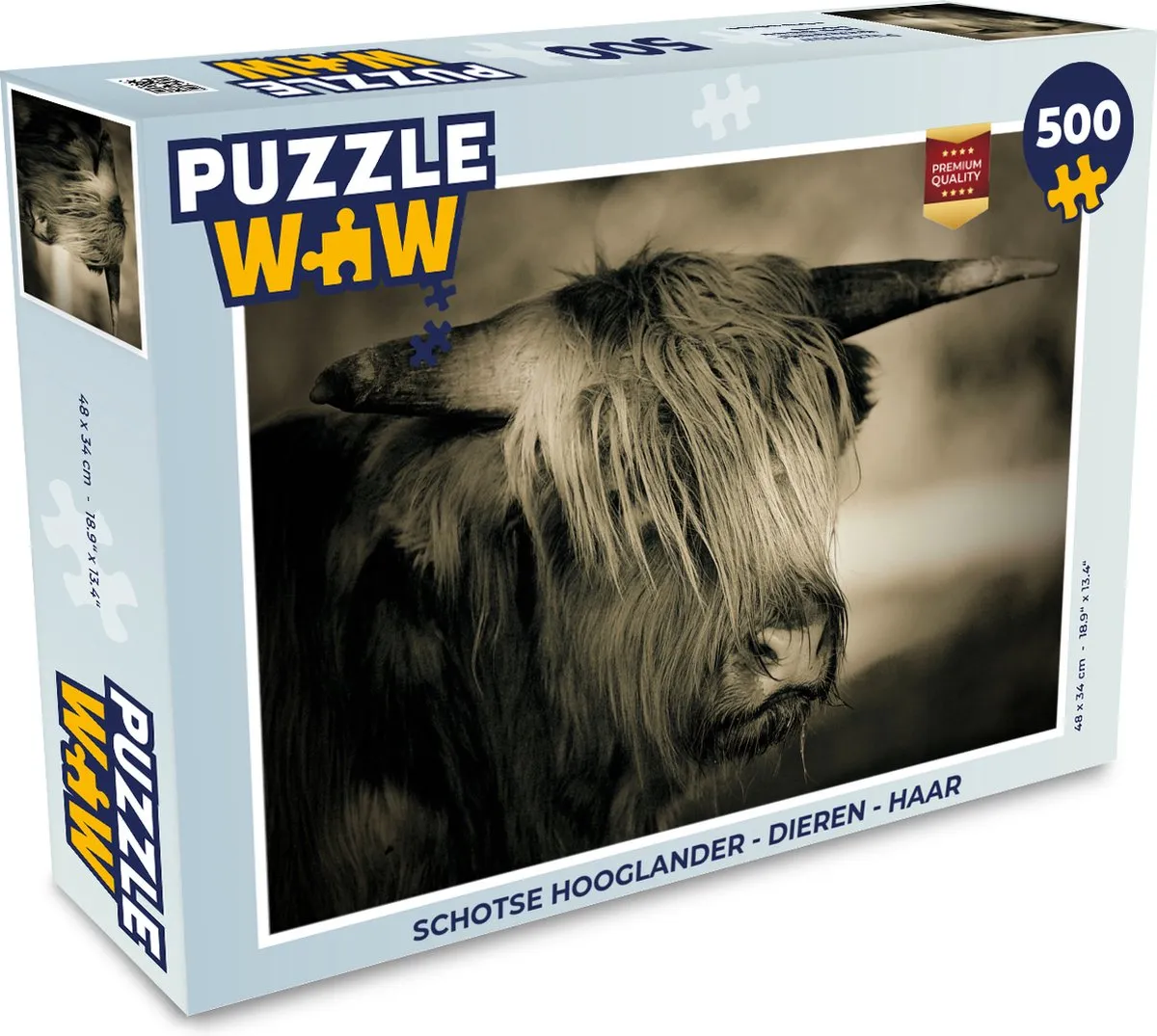 PuzzleWow Schotse Hooglander Legpuzzel 500 Stuks