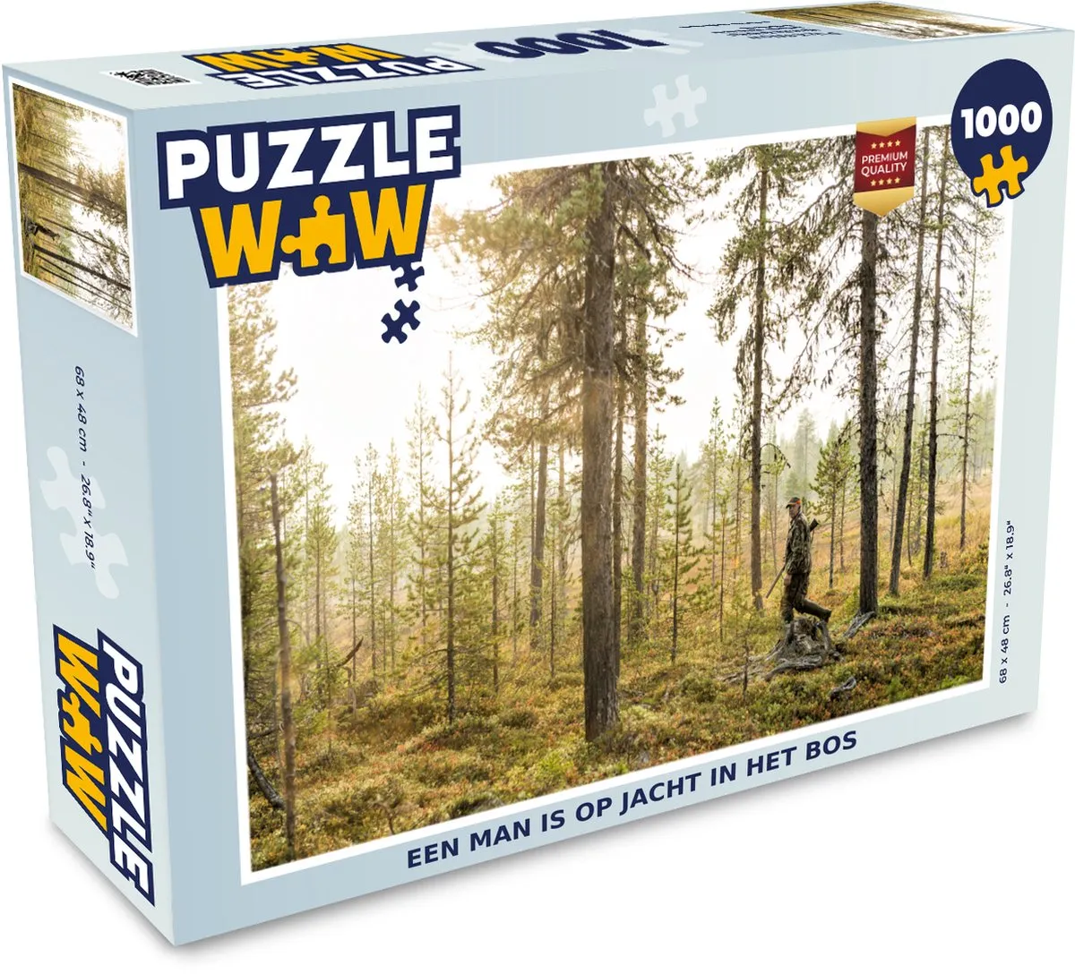 PuzzleWow Legpuzzel Een man is op jacht in het bos