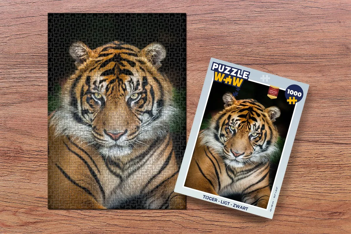 PuzzleWow Tijger Legpuzzel 1000 Stuks - Multicolor