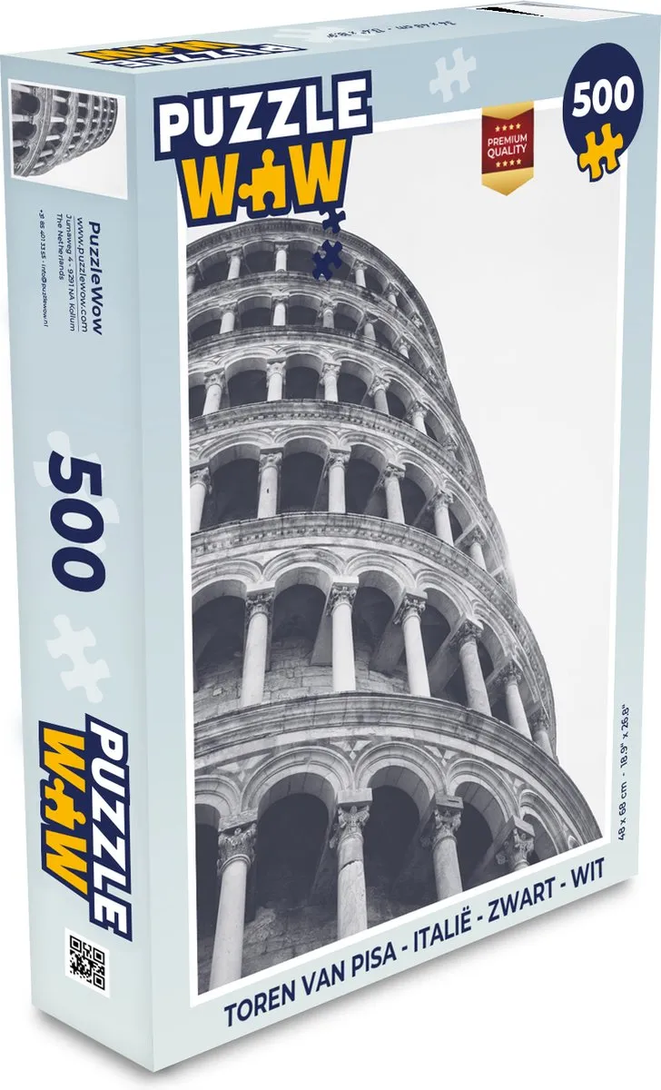 PuzzleWow Toren van Pisa Legpuzzel 500 Stuks