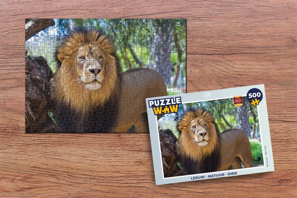 PuzzleWow Leeuw Natuur Legpuzzel 500 Stuks - Multicolor