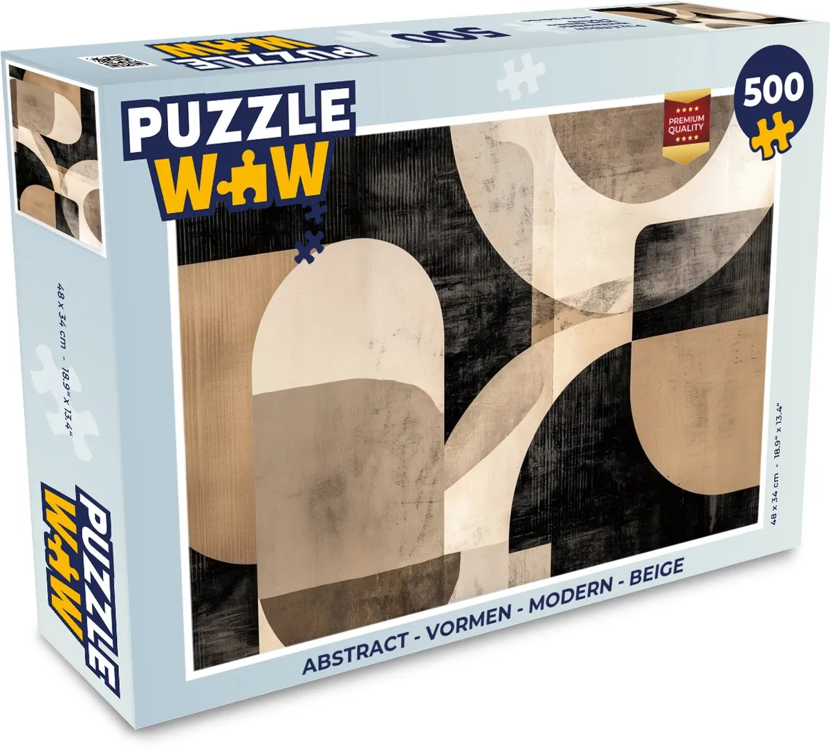 PuzzleWow Abstract Vormen Puzzel 500 Stuks - Beige