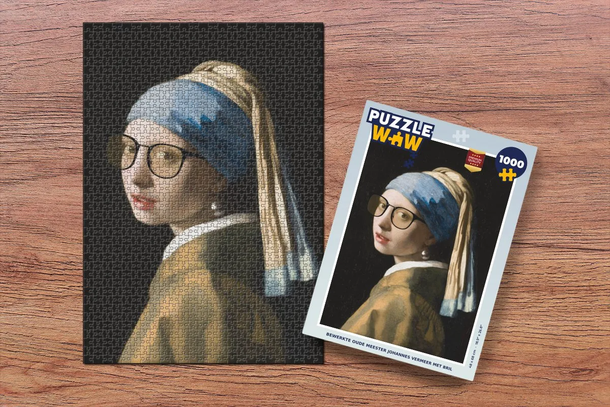 PuzzleWow Meisje met de parel Puzzel 1000 Stuks - Multicolor