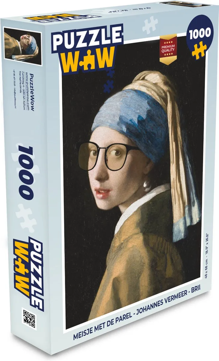 PuzzleWow Meisje met de parel Puzzel 1000 Stuks