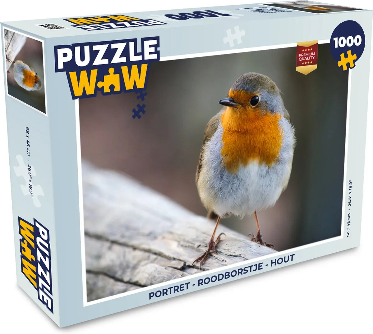 PuzzleWow Roodborstje Legpuzzel 1000 Stuks - Multicolor