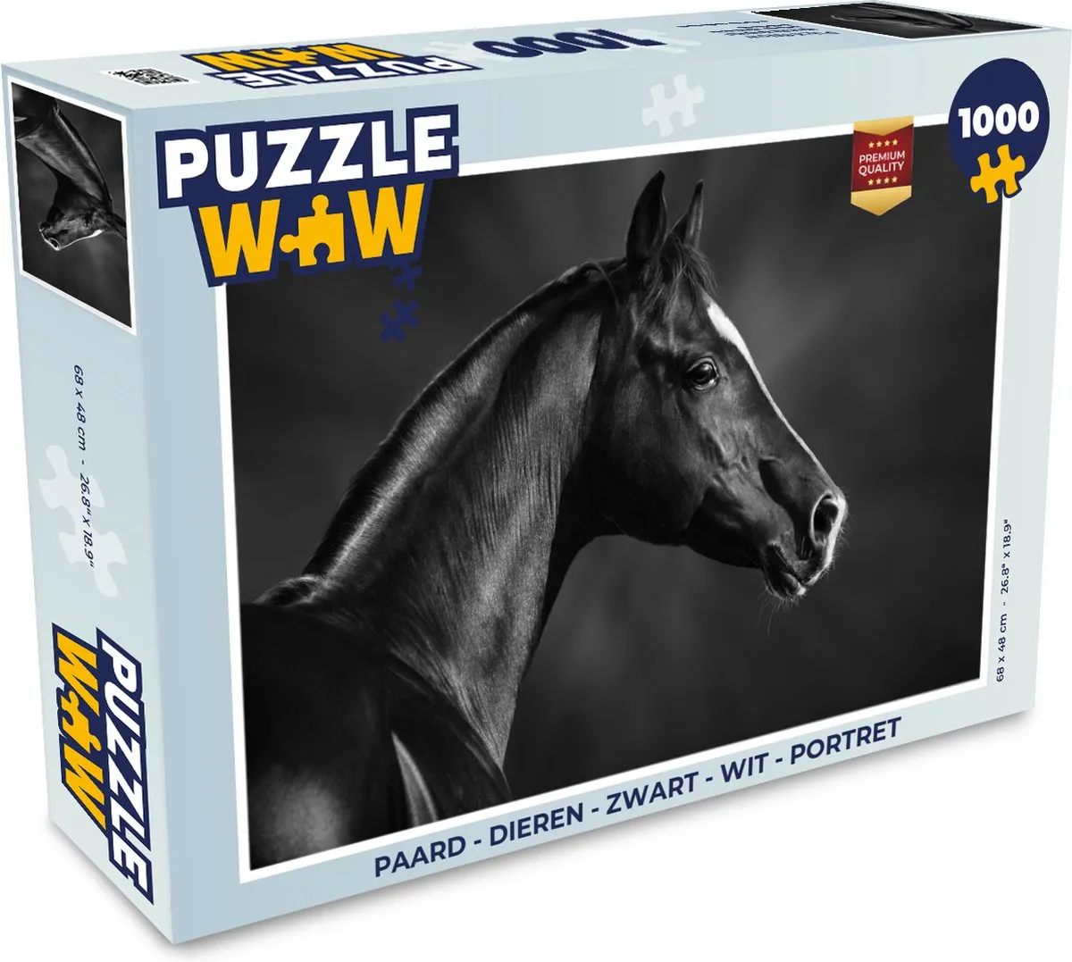 PuzzleWow Paard Portret Legpuzzel 1000 Stuks - Multicolor