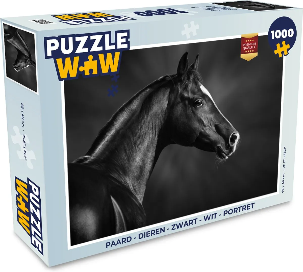 PuzzleWow Paard Portret Legpuzzel 1000 Stuks - Multicolor
