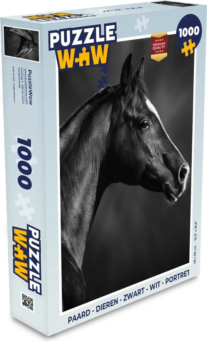 PuzzleWow Paard Portret Legpuzzel 1000 Stuks - Multicolor