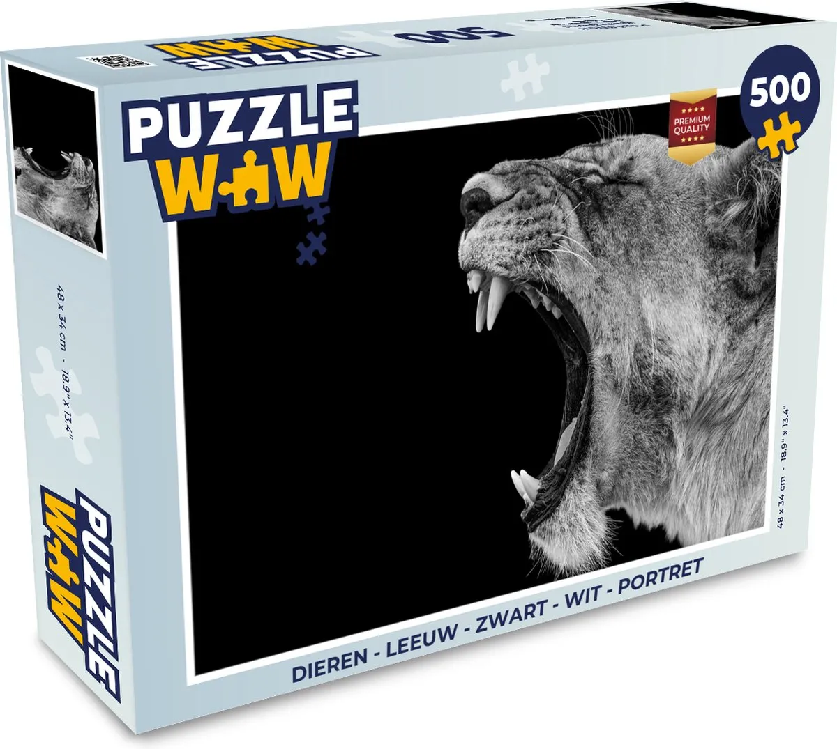 PuzzleWow Leeuw Portret Legpuzzel 500 Stuks