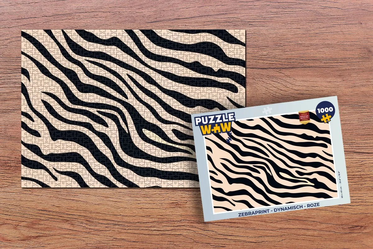 PuzzleWow Zebraprint Legpuzzel 1000 Stuks - Roze