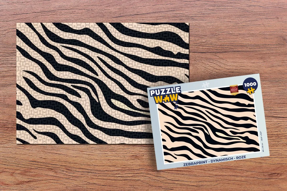 PuzzleWow Zebraprint Legpuzzel 1000 Stuks - Roze