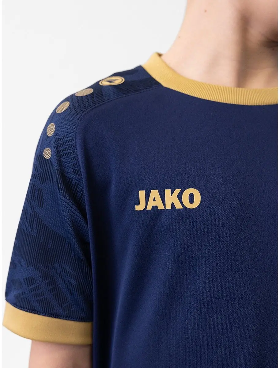 JAKO Iconic Shirt Korte Mouw Heren XL - Marine/Goud