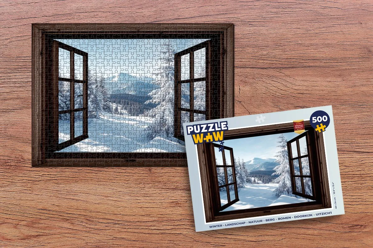 PuzzleWow Winter Landschap Legpuzzel 500 Stuks - Bomen
