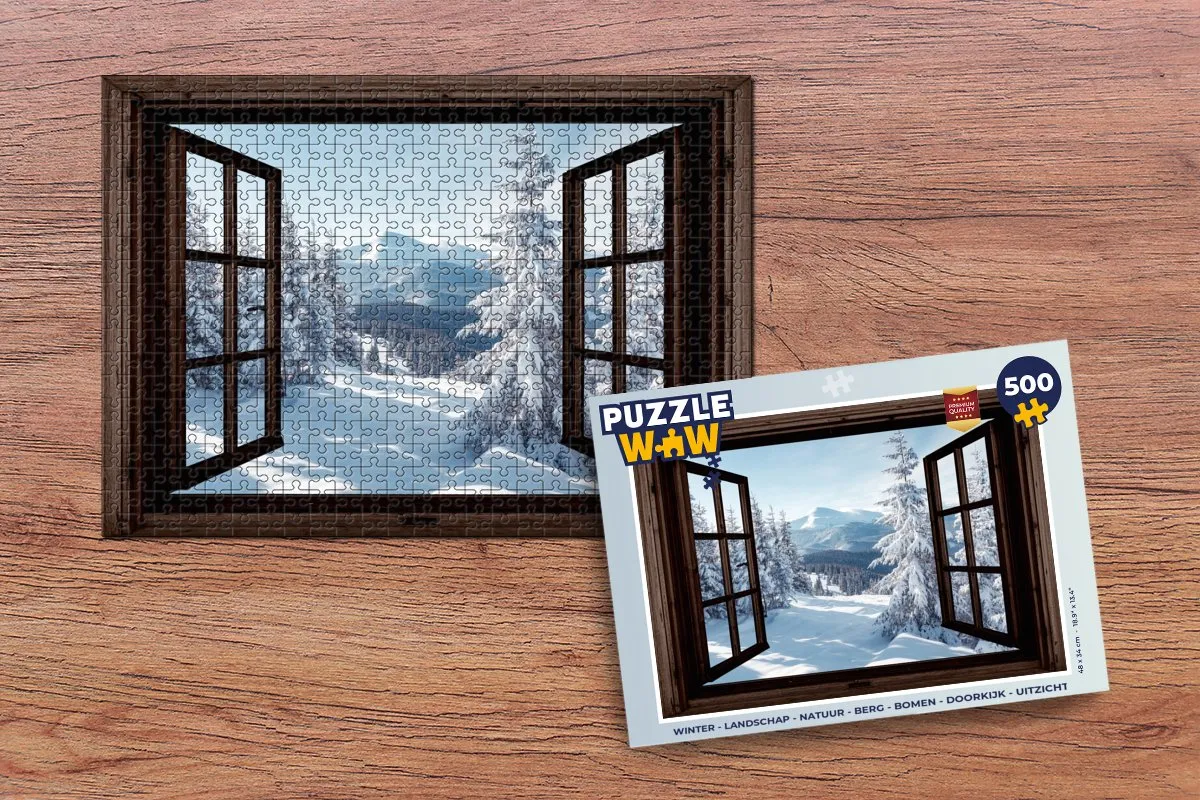 PuzzleWow Winter Landschap Legpuzzel 500 Stuks - Bomen