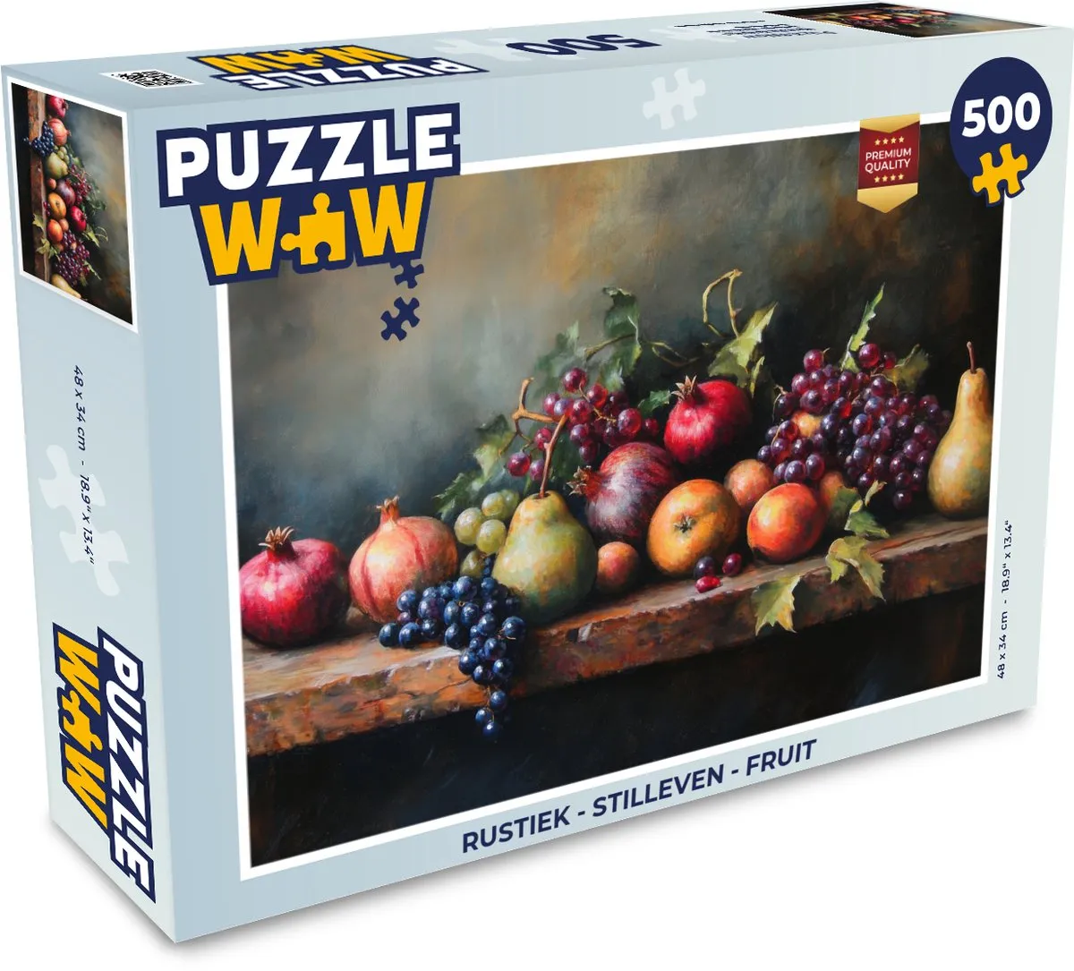 PuzzleWow Rustiek Stilleven Fruit Legpuzzel 500 Stuks - 8721169403748