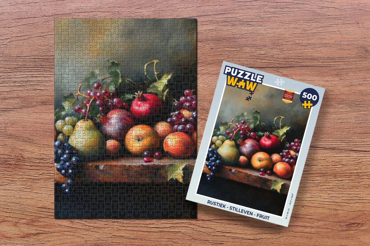 PuzzleWow Rustiek Stilleven Fruit Legpuzzel 500 Stuks - 8721169403748