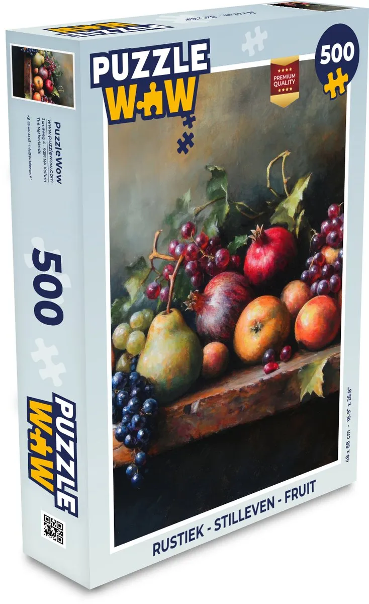 PuzzleWow Rustiek Stilleven Fruit Legpuzzel 500 Stuks